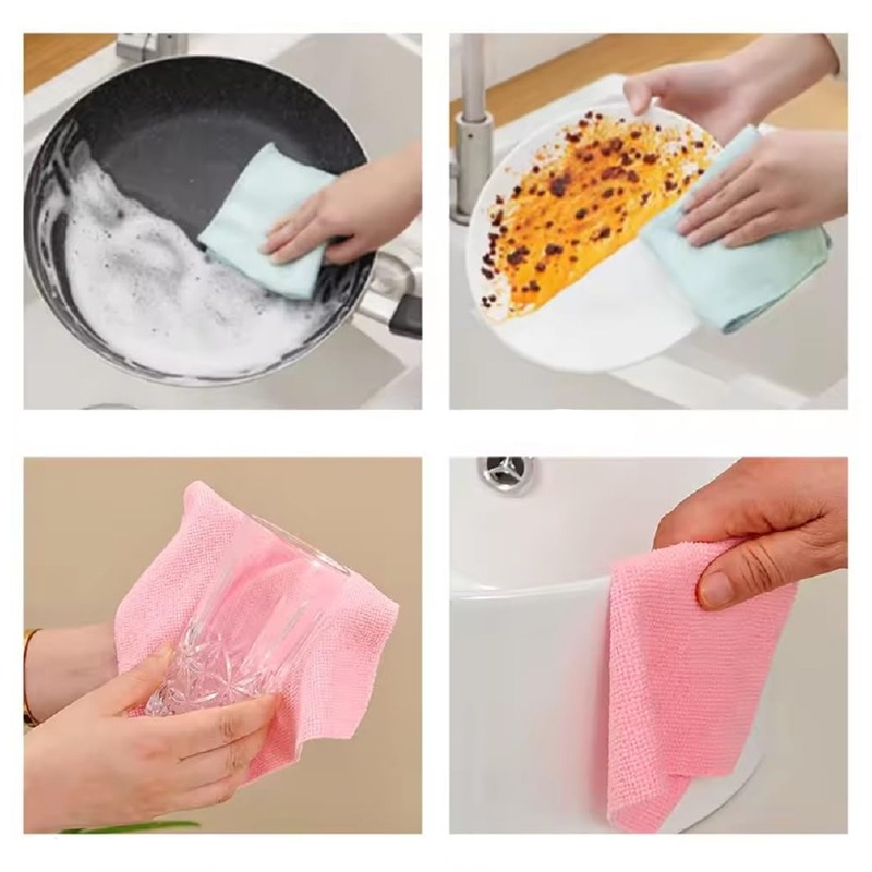 Pack de 20 Serviettes de Cuisine en Microfibre - Rose - Image 2