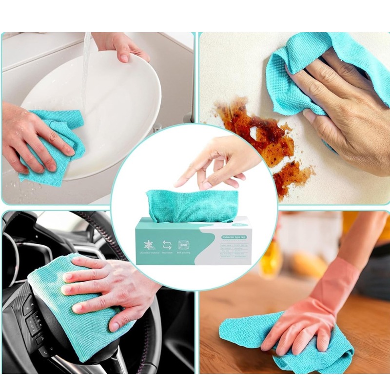 Pack de 20 Serviettes de Cuisine en Microfibre - Vert - Image 3