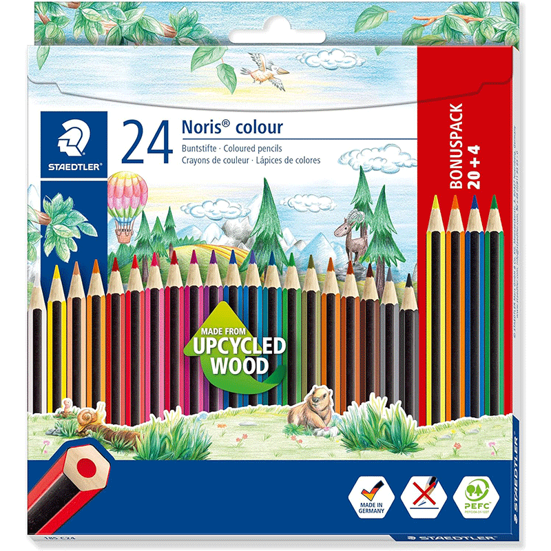 Pack de 24 Crayons STAEDTLER Noris 185 couleur  