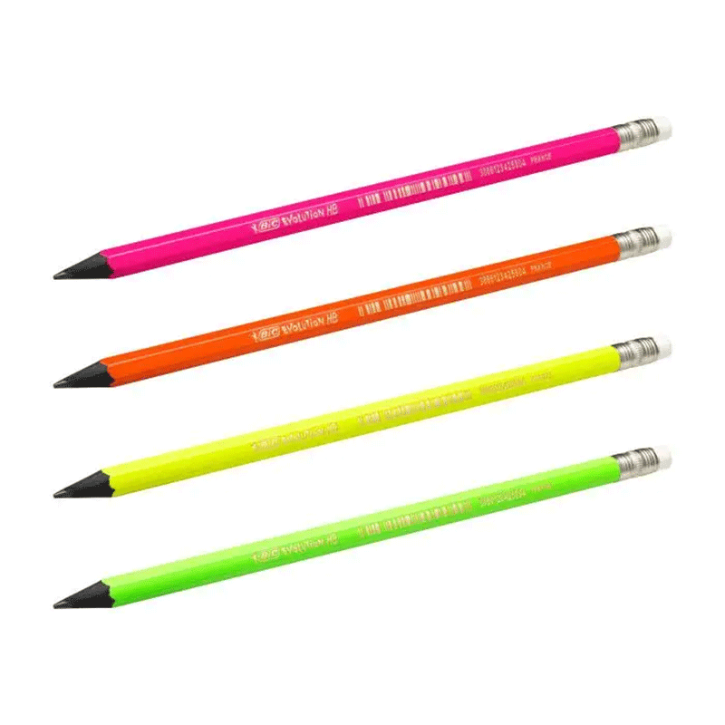 Pack de 4 crayons à papier BIC sans bois Noir Fluo - Image 3