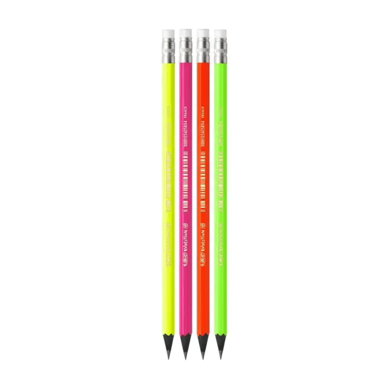 Pack de 4 crayons à papier BIC sans bois Noir Fluo - Image 2
