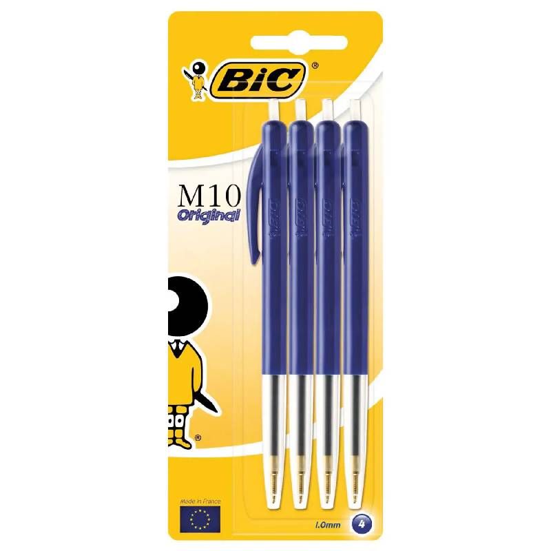 Pack De 4 Stylos BIC blister à Bille M10 Bleu - 137578