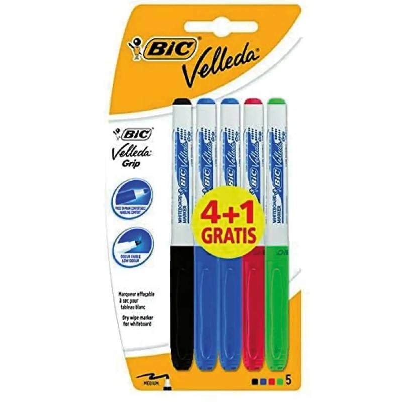 Pack de 5 Feutres BIC Velleda Grip BL4+1 - 644769