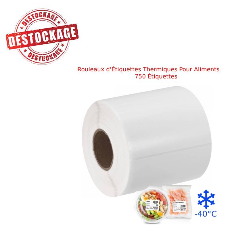 Pack de 5 Rouleaux d'Étiquettes Thermiques Pour Aliments - 750 Étiquettes