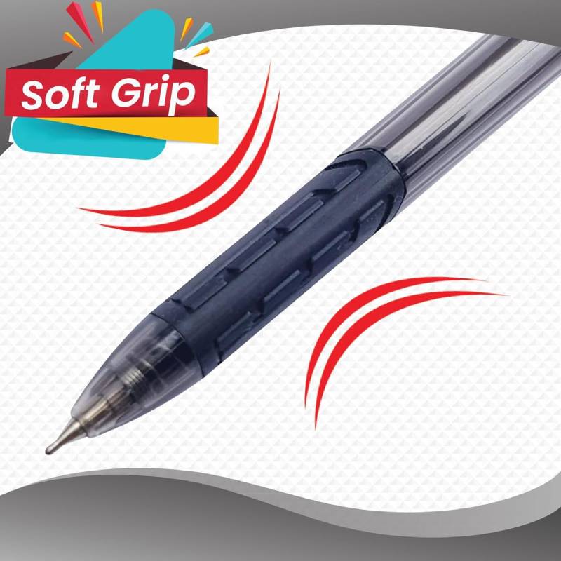 Pack de 50 Stylos à Bille CLARO Trion Grip RT - Noir - Image 2