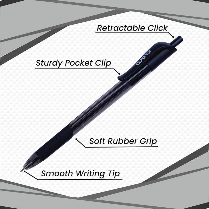 Pack de 50 Stylos à Bille CLARO Trion Grip RT - Noir - Image 5