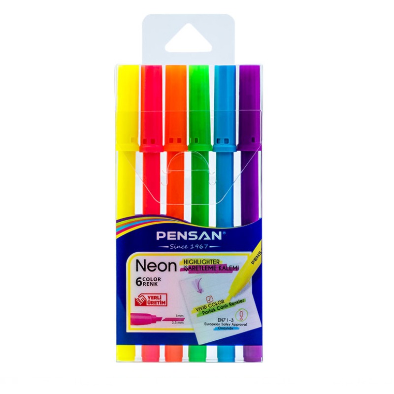Pack De 6 Marqueurs PENSAN Fluo Neon 