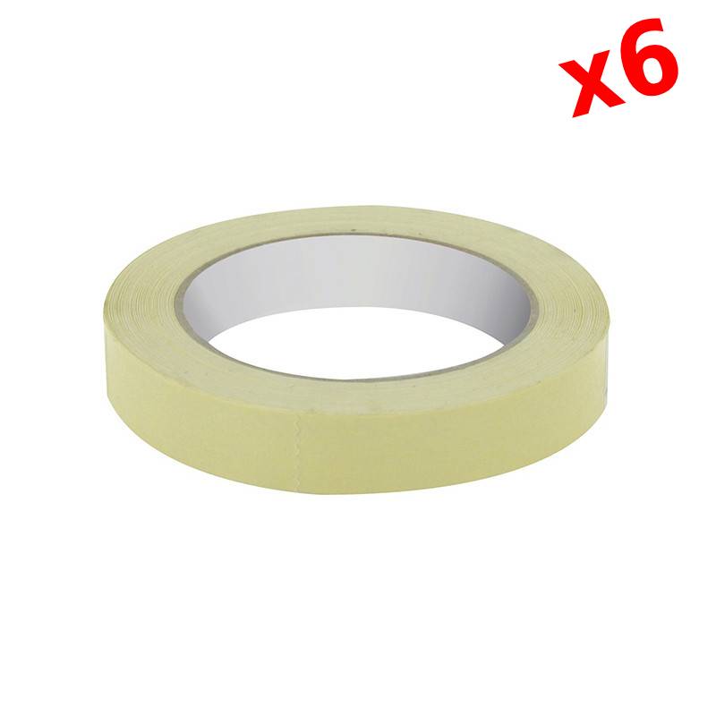 Pack de 6 Ruban Adhésif crêpé 28 mm x 18 m