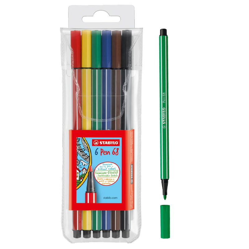 Pack De 6 Stylos Feutre STABILO Pen 68