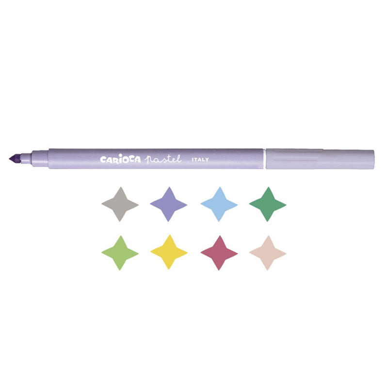 Pack de 8 Feutres De Coloriage CARIOCA pastels (43032) - Image 2