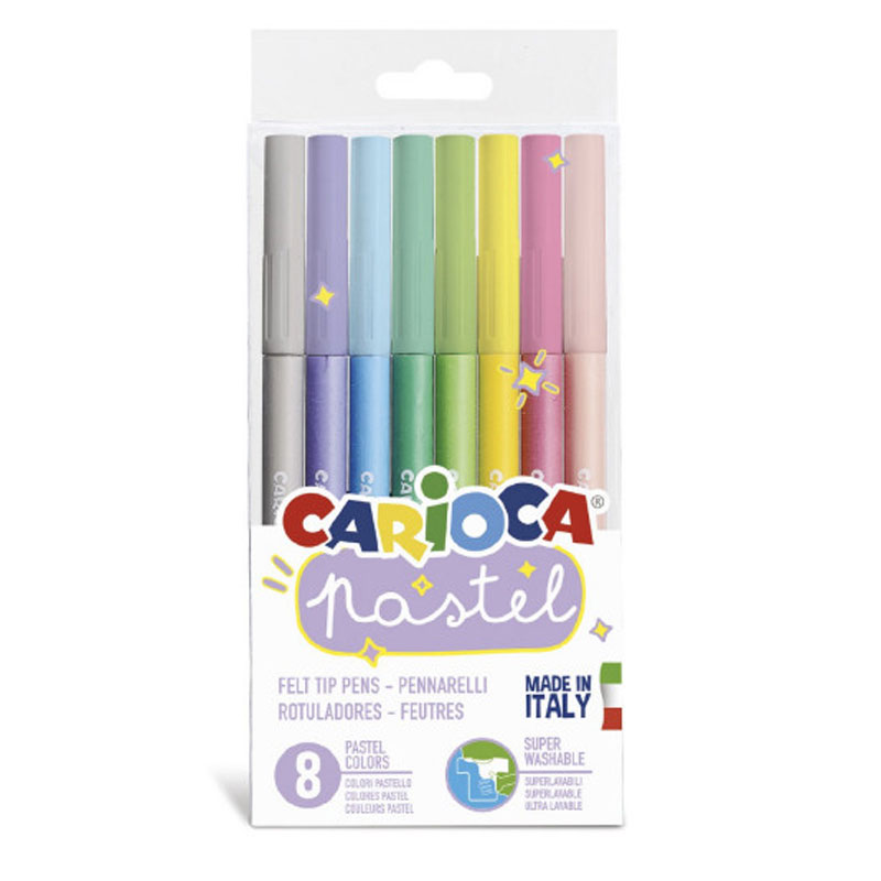 Pack de 8 Feutres De Coloriage CARIOCA pastels (43032)