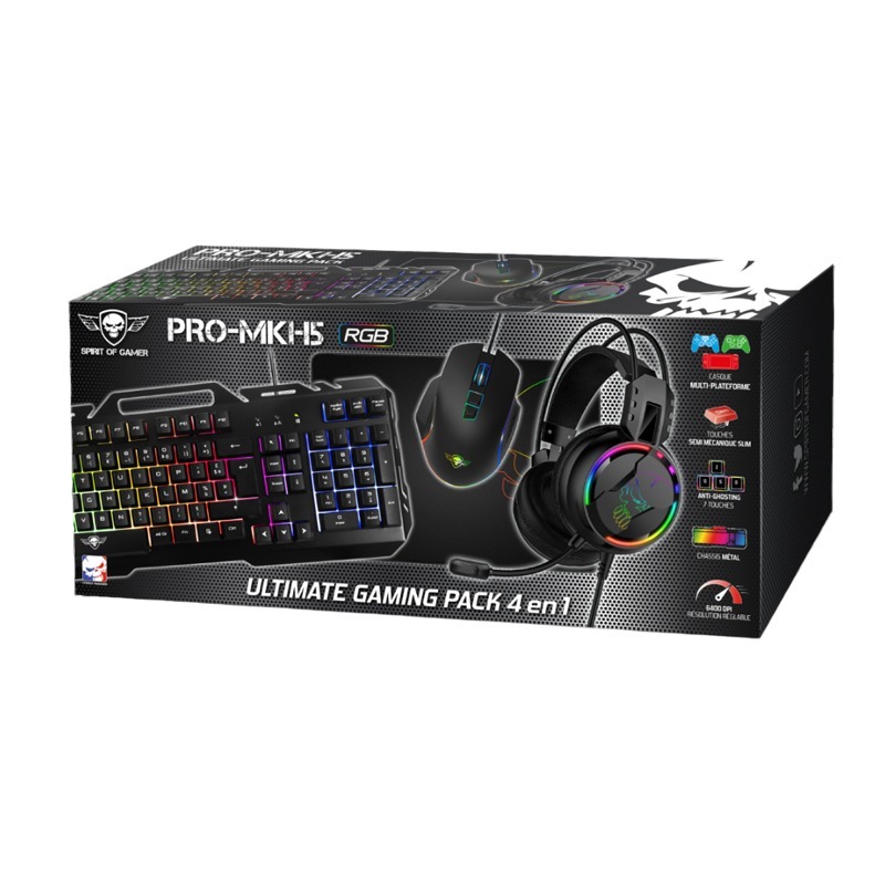 PACK Gaming 4 en 1 SPIRIT OF GAMER PRO-MKH5 RGB - Noir - Image 6