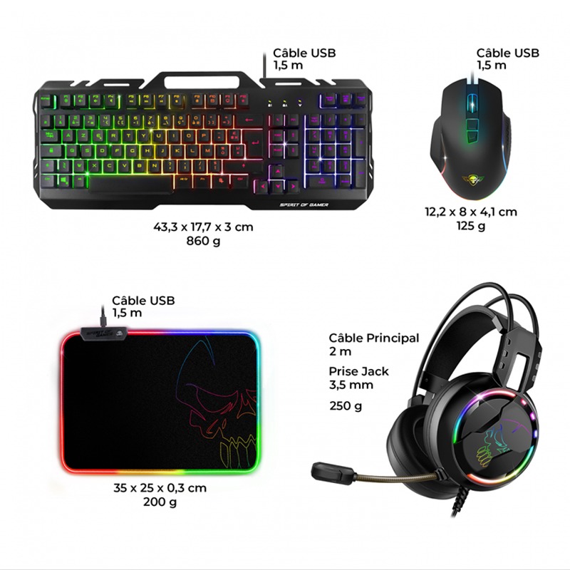 PACK Gaming 4 en 1 SPIRIT OF GAMER Ultimate 300 - Noir - Image 6