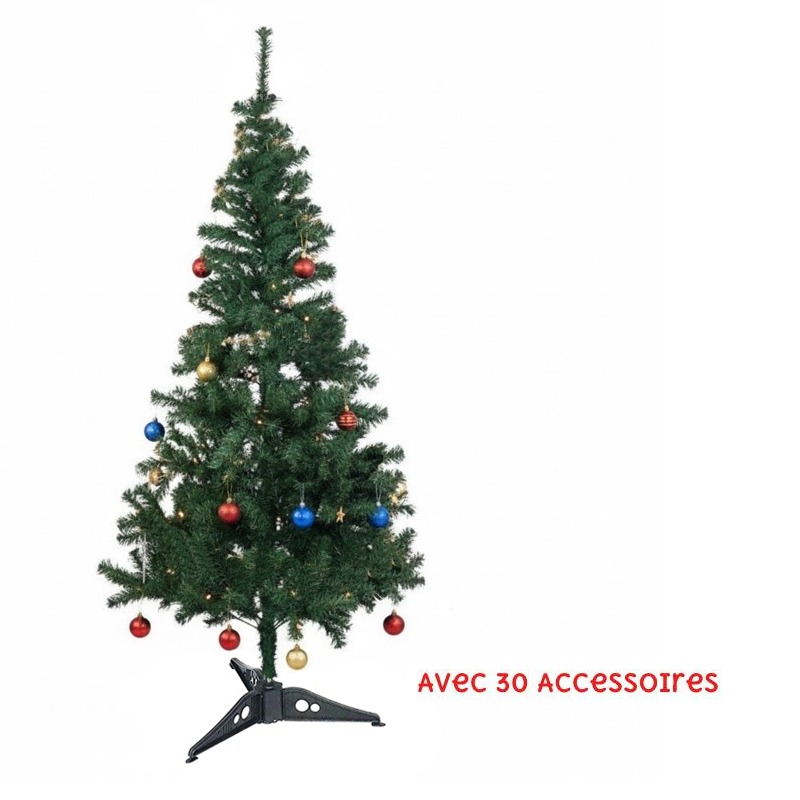 Pack Sapin de Noël 120 cm Avec 30 Accessoires - Vert - Image 2