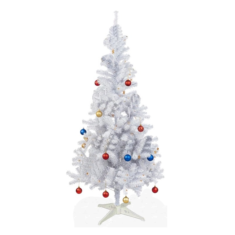 Pack Sapin de Noël 120 cm Avec 30 Accessoires - Blanc