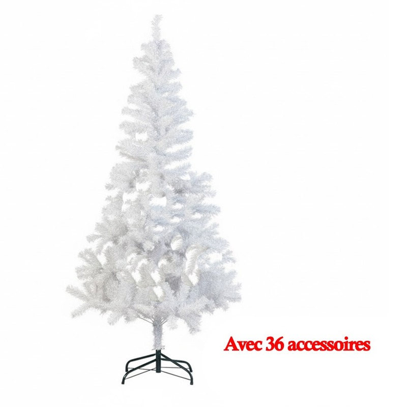 Pack Sapin de Noël 180 cm Avec 36 Accessoires - Blanc - Image 2