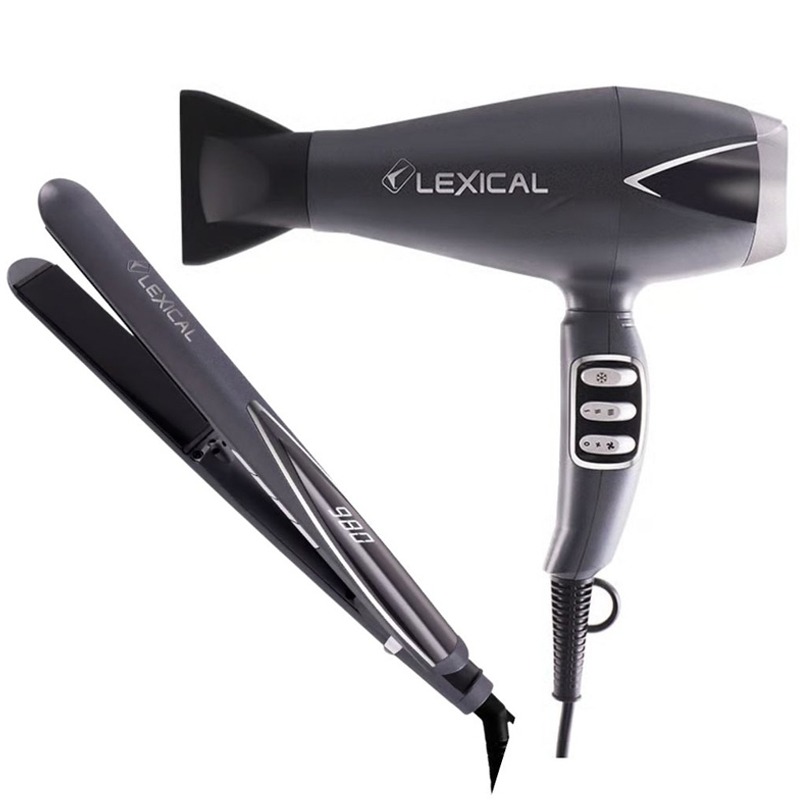 Pack Sèche Cheveux & Lisseur LEXICAL LGW-5820 - Gris