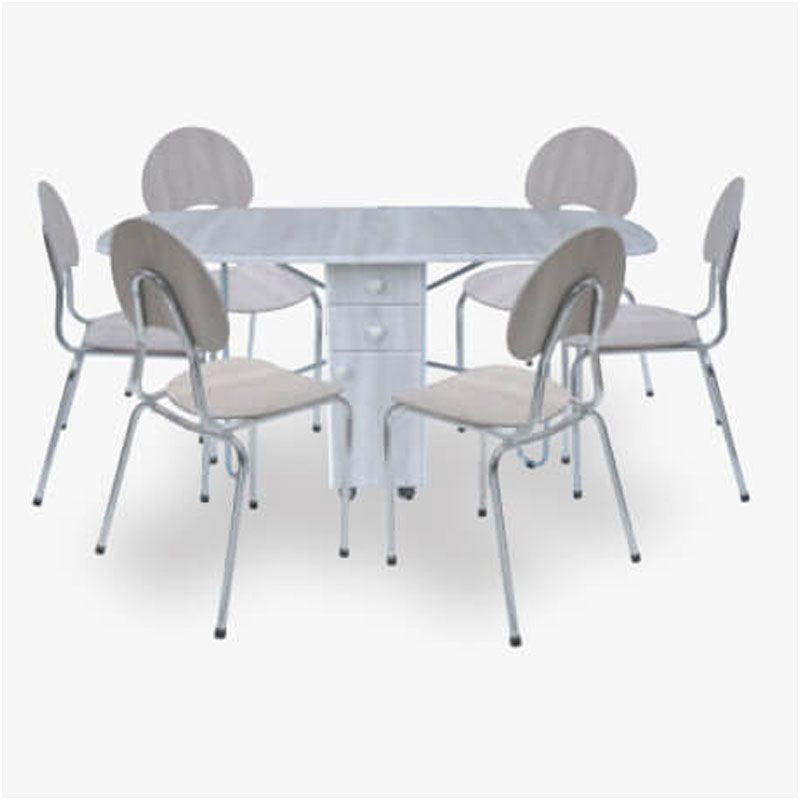 Pack SOTUFAB Salle A Manger Rabattable A Tirroir + 6 Chaises