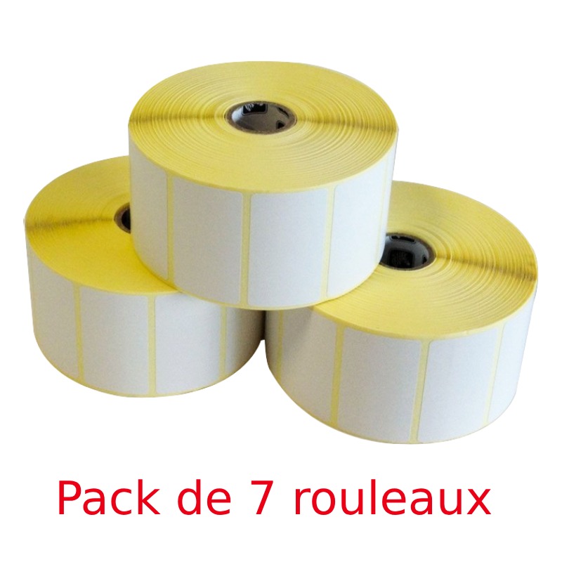 Pack de 7 Rouleaux d'Étiquettes Thermiques 40 x 20 mm - 2000 Étiquettes