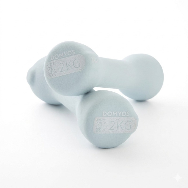 Paire D'haltères DOMYOSS Fitness 2*2 kg - Bleu clair  - Image 3