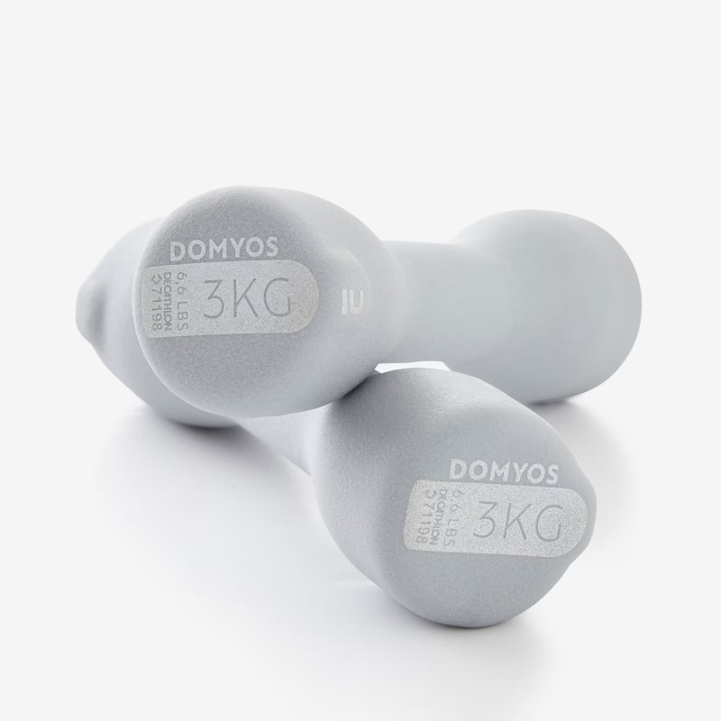 Paire D'haltères DOMYOSS Fitness 2*3 Kg - Gris - Image 2