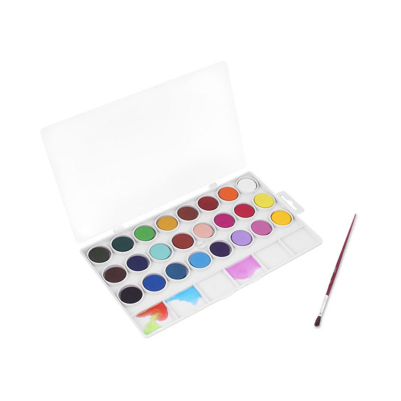 Palette de 24 galets d'aquarelles de 22mm couleurs assorties - Image 5