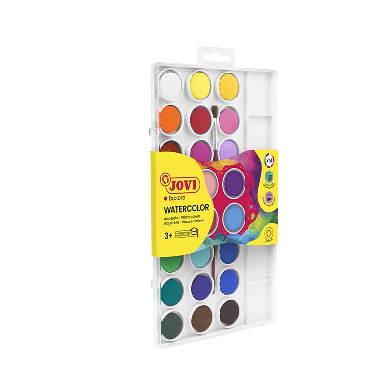 Palette de 24 galets d'aquarelles de 22mm couleurs assorties - Image 2