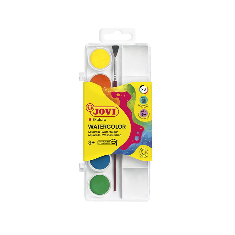 Palette de 6 galets aquarelle 22mm couleurs assorties