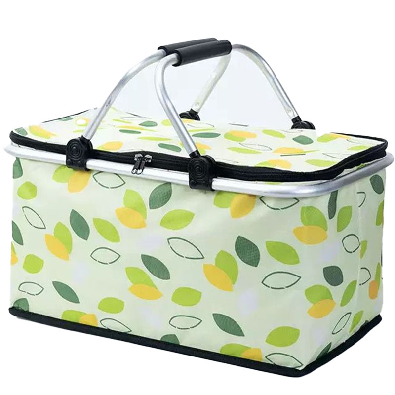 Panier Pique-Nique Isotherme Pliable Pour Plage - Jaune