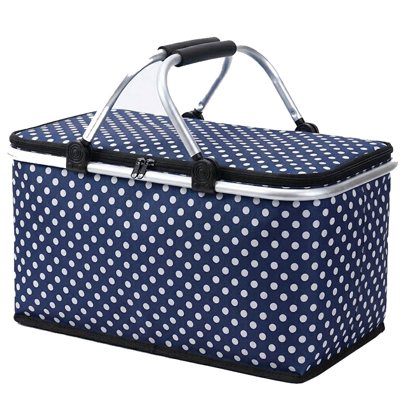 Panier Pique-Nique Isotherme Pliable Pour Plage - Bleu