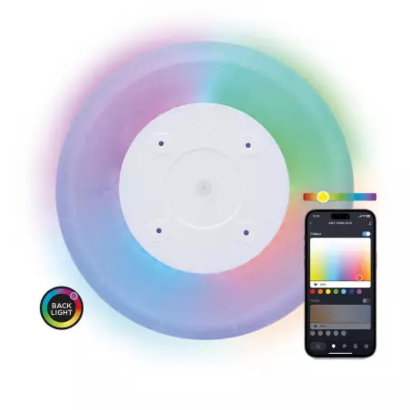 Panneau LED intelligent KSIX Duo, RGB+CCT, diamètre 42 cm, 2 450 lm, 24 W - BXPLAFLED01