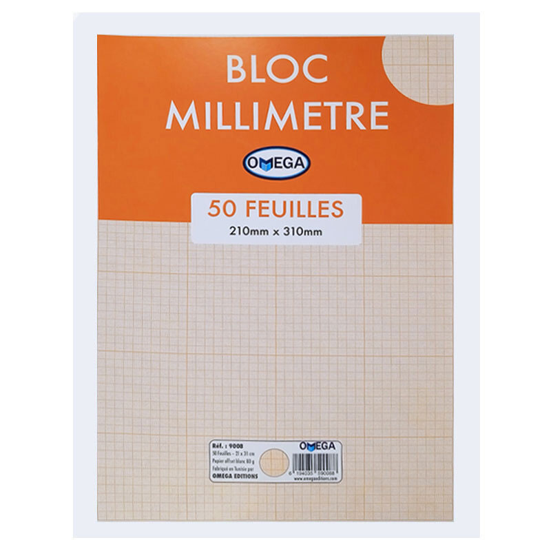 Papier Millimétré OMEGA 50 Feuille 21x31 cm 80gr -9008