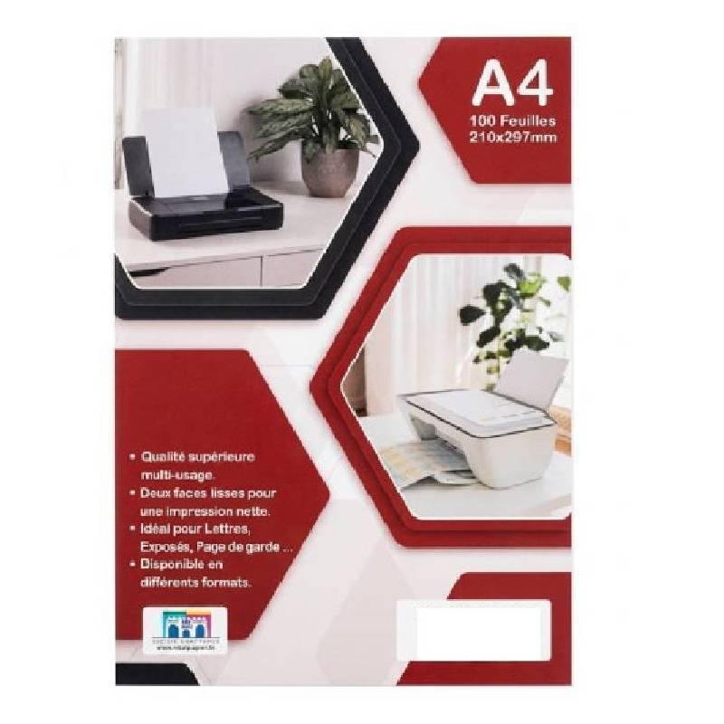 Paquet 100 Feuilles RIBAT Bristol Blanc A4 170G