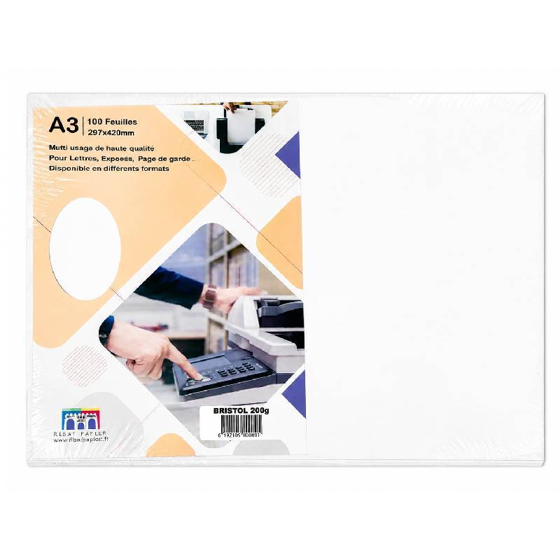 Paquet de 100 Feuilles RIBAT Couché Brillant A3 115G