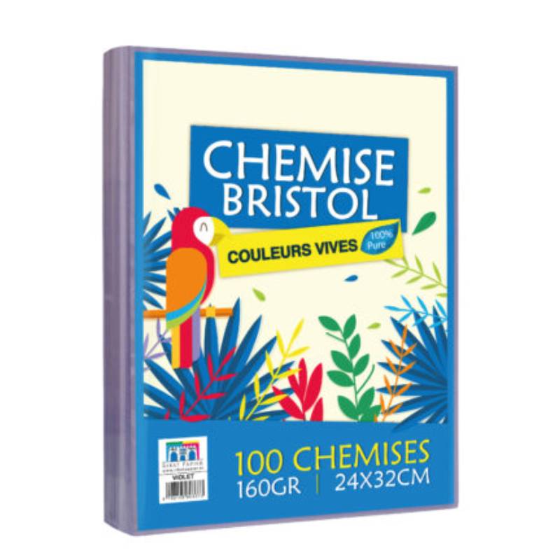Paquet de 100 Chemises RIBAT Bristol Vives 160G 24*32 - Violet