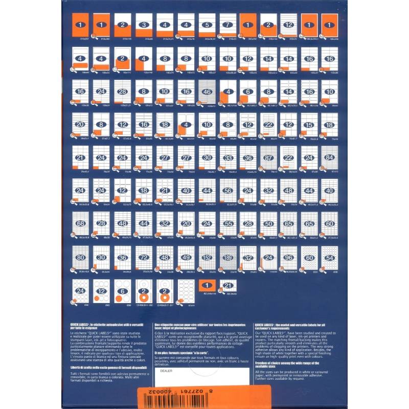 Paquet de 100 étiquettes QUICK LABELS A4/12 097 x 42.4 mm - Image 2