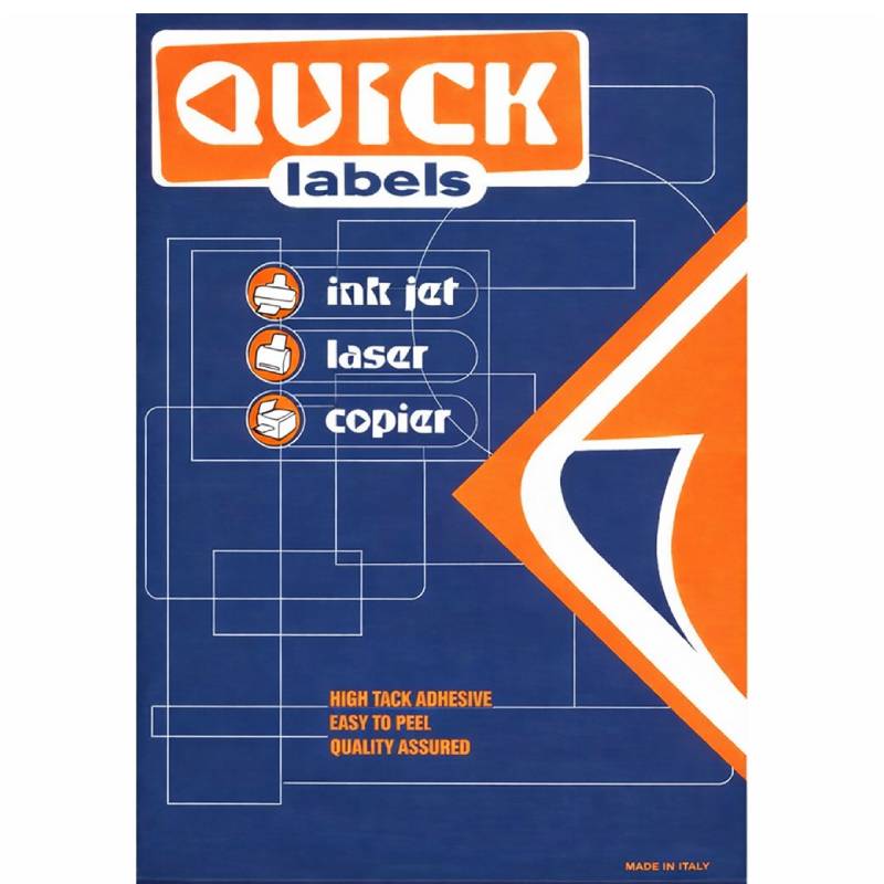 Paquet de 100 étiquettes QUICK LABELS A4/65 38 x 21.2 mm