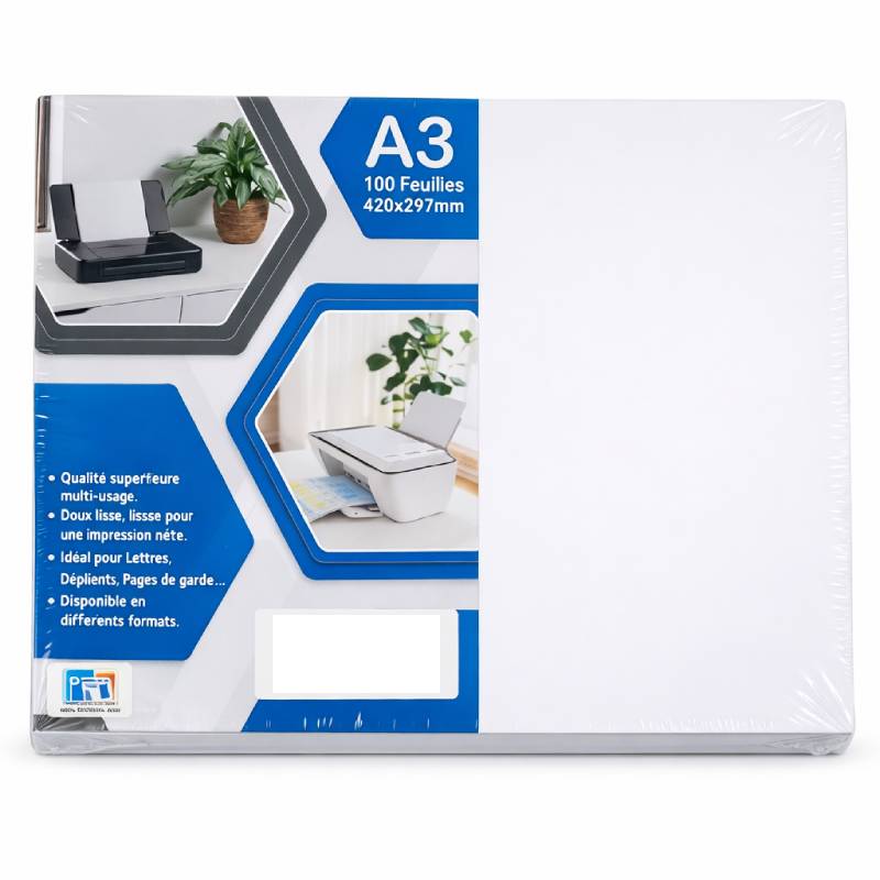 Paquet de 100 Feuilles RIBAT Couché Brillant A3 200G