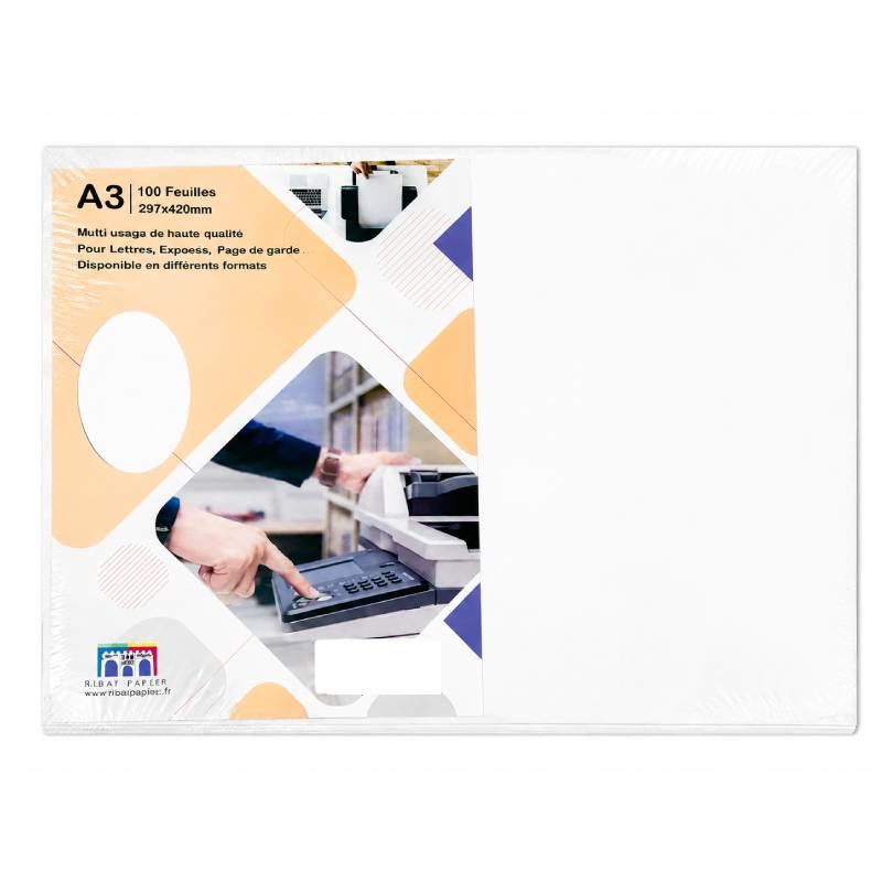 Paquet de 100 Feuilles RIBAT Couché Mat A3 135G