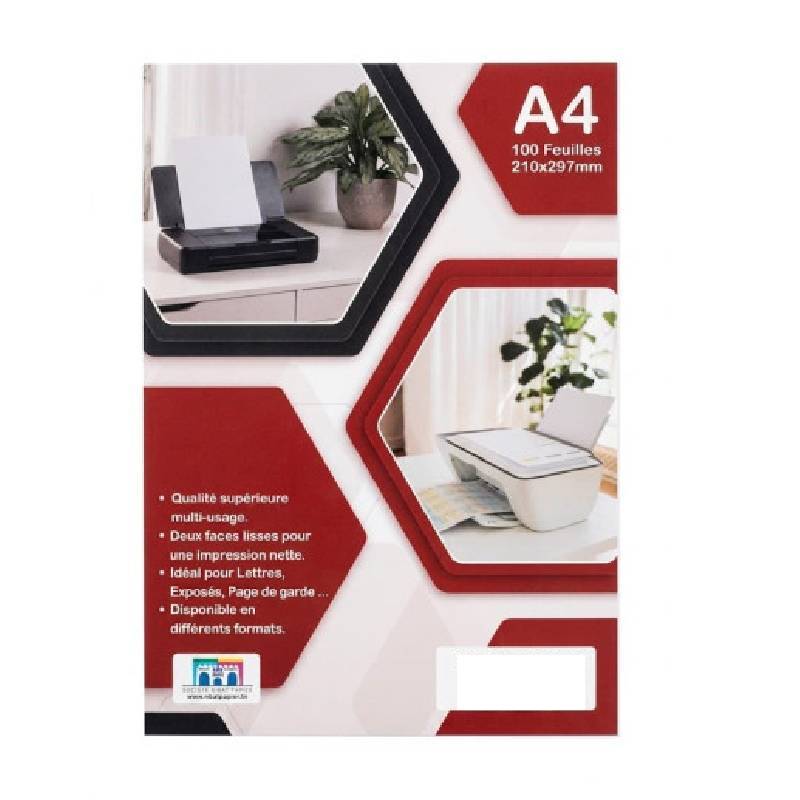  Paquet de 100 Feuilles RIBAT Couché Mat A4 135G