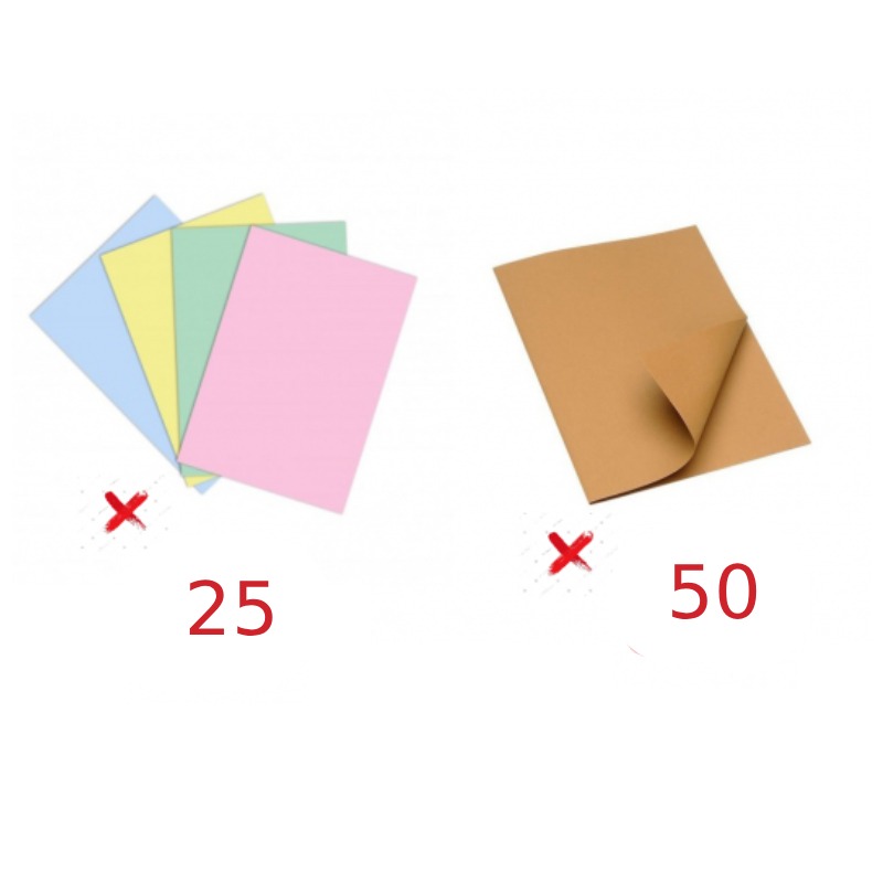 Paquet De 25 Chemises RIBAT Bristol Pastel 160Gr 24*32 Avec 50 Chemises KRAFT