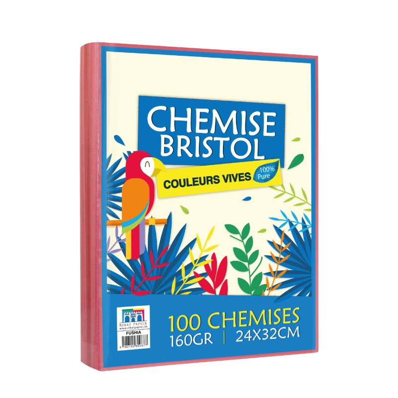 Paquet De 50 Chemises Bristol RIBAT VIVES 160G 24*32 - Fushia - Image 2