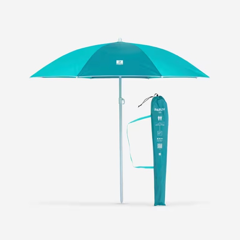 Parasol de plage DECATHLON UPF 50+ 2 places - bleu vert