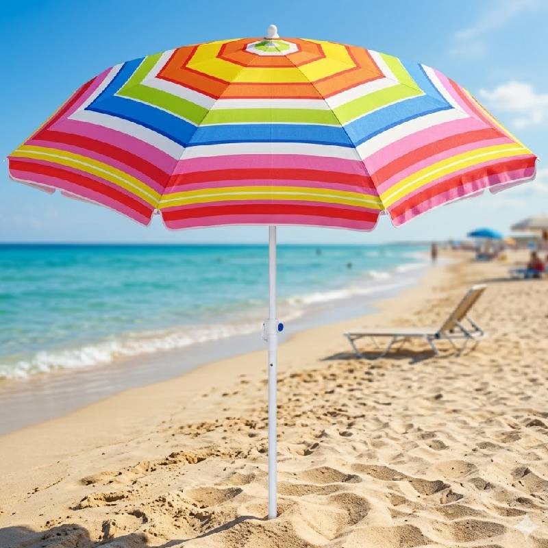 Parasol de Plage Jaune Fleurie 1.2M - PARAS-JAUNE - Image 2