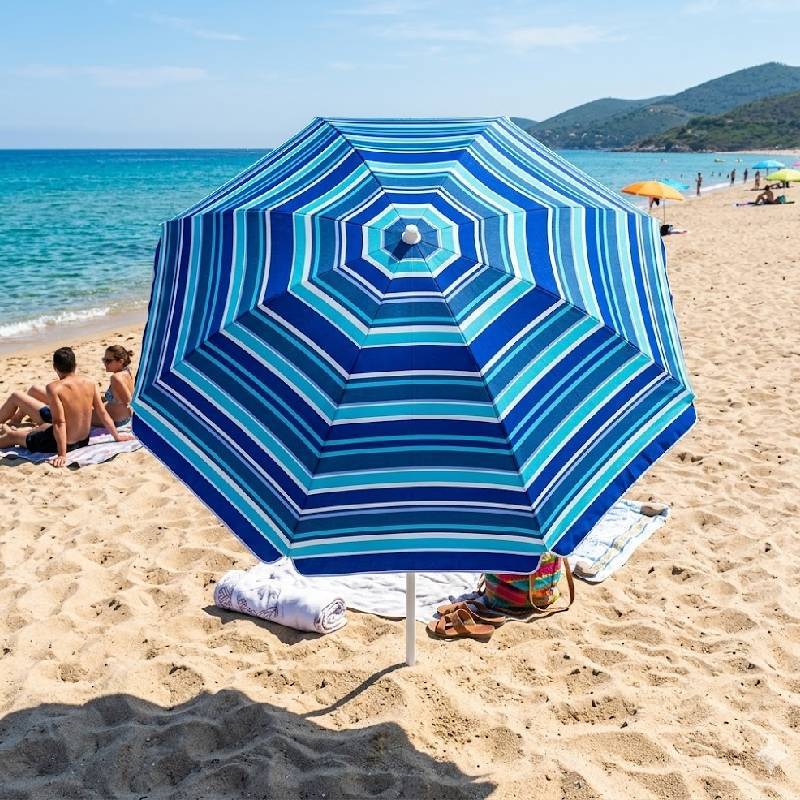 Parasol de Plage Rayé 3.2M Protection Solaire Optimale - Image 2