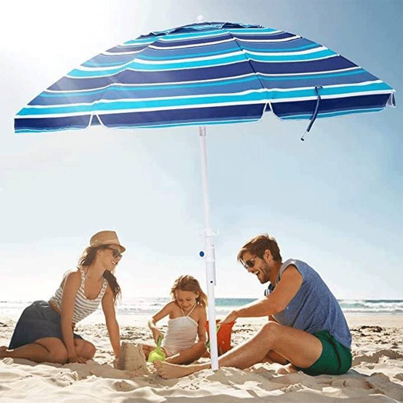 Parasol de Plage Rayé 3.2M Protection Solaire Optimale - Image 3