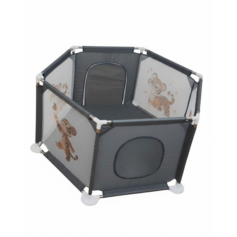 Parc de Jeu Sécurisé Pour Bébé - Gris - Image 2