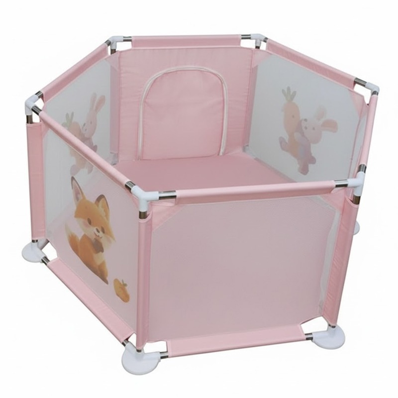 Parc de Jeu Sécurisé Pour Bébé - Rose bébé - Image 2
