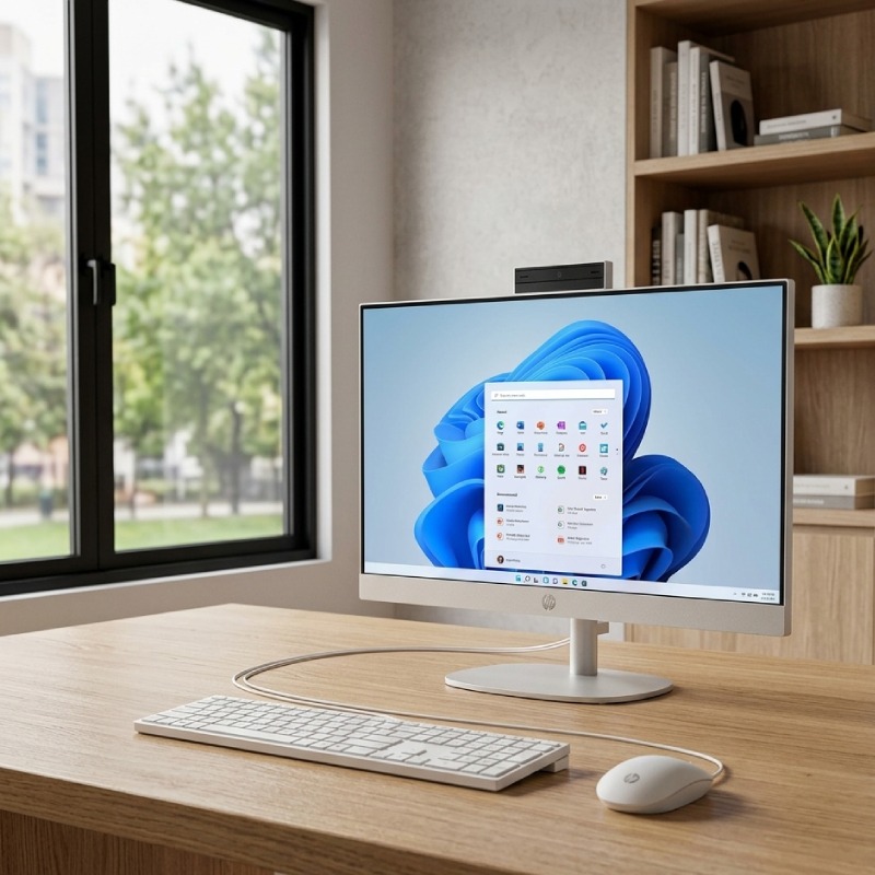 PC de Bureau All In One HP AI 24-cr2023nk Ultra 5 225U 8Go 512Go SSD - Blanc - Image 4