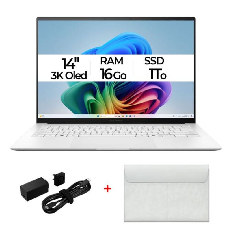 PC Portable ASUS Zenbook S14 UX5406 Ultra 7 256V 16 Go 1 To SSD - Blanc, Photo boutique MyTek chez MyTek